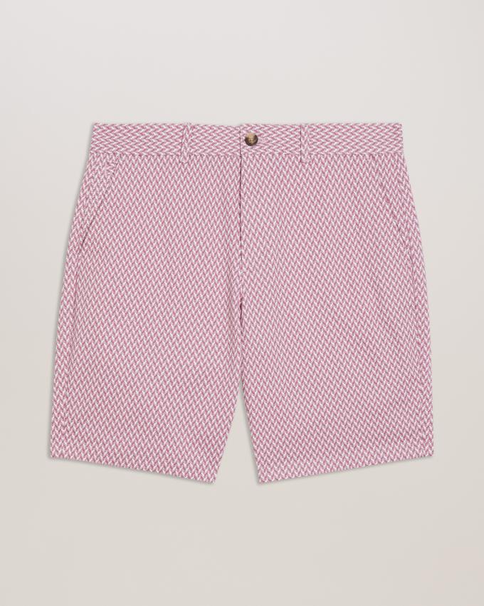 Short Ted Baker Geometric Print Chino Rose Homme | ZTN-98418408